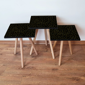 HANAH HOME Set 3 stočića 3Shp250 Black