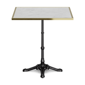 Blumfeldt Patras Lux, bistro miza, mizna plošča iz marmorja, 60 x 60 cm, podstavek iz litega železa (GDMC1-PatrasLux-B/W)
