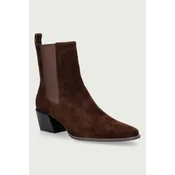 Nokwol gležnjarji s polno peto ženski semišasti Dusi Chocolate Suede