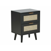 Nočna omarica Berwyn 144 Beige, Črna, 52x40x30cm, MDF plošča