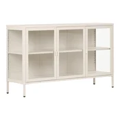 Kremno bela jeklena vitrina 140x85x40 cm Brisbane – House Nordic