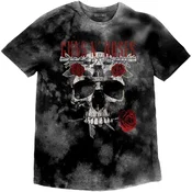 Guns N Roses Majica Flower Skull Unisex Dip-Dye on Grey L