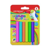 KEYROAD neonski plastelin, blister pakiranje 6 kosov, mešanica barv