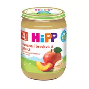 HiPP BIO vocna kašica banana i breskva u jabuci, 4+ mj., 190 g