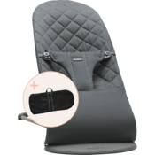 Bouncer with Transport bag - Anthracite/Woven, Classic quilt/Dark grey