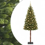 Vidaxl Umjetno božično drevo z okrasnimi kroglami 180 cm 300 LED