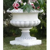 Casa Padrino baroque garden decorative flower pot white/gray A� 62 x H. 62 cm - Baroque style plant pot - Baroque garden decoration - Baroque terrace decoration - Baroque decoration accessories