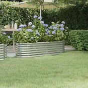 Povišena vrtna gredica od pocincanog celika 152 x 40 x 36 cm srebrna