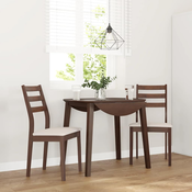 shumee vidaXL Jedilni stoli z blazinami 2 kosa Brown Solid Wood Rubber