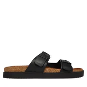 Natikači Tommy Hilfiger Cork Adjustable Lth Sandal FM0FM05754 Črna