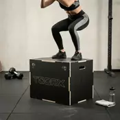 TOORX Plyo Box 3v1 Antislip | Nedrseča “honeycomb” površina | 3 višine (76-61-51 cm) | Povečajte eksplozivnost z maksimalno stabilnostjo | po naročilu (dobava 7 do 14 dni)