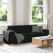 vidaXL Trosed črne barve 220x78x80 cm blago