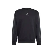 ADIDAS SPORTSWEAR Športna majica Essentials 3-Stripes Fleece siva/črna