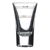 Bormioli Rocco kozarec za žgane pijače Dublino 6 cl rdeča merilna oznaka 2+4 cl (6 kos)