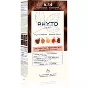 Phyto Color barva za lase brez amoniaka odtenek 6.34 Intense Dark Copper Blonde 3 kos