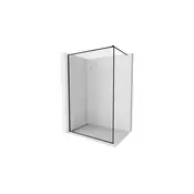 Mexen Kioto-F Walk-in tuš stena z okvirjem 160 x 202 cm, prosojna 8 mm, črna - 800-160-104-70-00