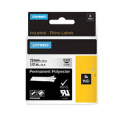Trak Dymo Rhino Polyester 622289, 12 mm/5.5 m (črn/prozoren), original