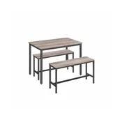 Songmics Jedilni komplet 110x70x75 cm črna komplet 3-delni