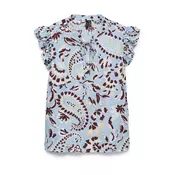 VERO MODA Bluza VMNELLIE CARLA  čokolada / sivka / bela