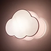 TK Lighting Stropna svetilka Cloud, roza, dolžina 43 cm, tekstil, oblak, E27 - otroška soba - Mladostno bivanje - roza, bela - Tkanine/tekstil