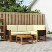 Set vanjskih sofa 5 pcs Prirodna i krem Poliester