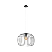 Luster na sajli OVELLA 1xE27/15W/230V, precnik 46 cm, crne boje