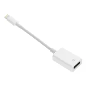 OEM OTG USB-A (ženski) na Lightning (moški) adapter, bel