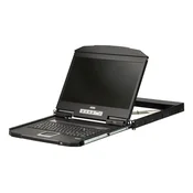 Aten CL3700NW-ATA-GG 1U Ultra Short Depth Single Rail WideScreen LCD Konzola (USB / HDMI) 1920x1080 with German keyboard