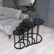 Hanah Home Milas 4 set stolica (umetnuti), crna/dimljena (4 kom)