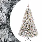 Vidaxl Umetna božična jelka z bučko 150 cm 150 LED Toplo bela