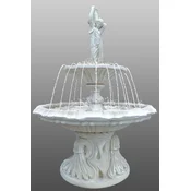 Casa Padrino baroque fountain woman with jug white A� 145 x H. 215 cm - Magnificent garden fountain in baroque style - Round garden decoration stone fountain - Baroque garden decoration