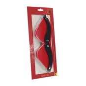 Ouch! Milan Collection Premium Blindfold Black/Red Bonded Leather OU965BLKRD