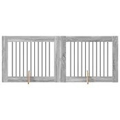 Vidaxl Vrata za pse z stojali 2 szt. Siva Sonoma 100 x 80 cm