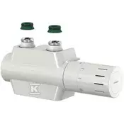 slomart Termostatski set VARIODESIGN 3/4 palca z ohišjem in glavo s priključkom M30x1,5, bel, levi ali desni priključek. Kromirani priključki F11 ali F3 (št. artikla: 11132 11482 11483) so primerni za set.