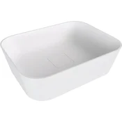 POLYSAN BANERA SQUARE Stilsko Umyvadlo, Lit Marmor, 50x36 cm, Bela Mat, Modern Design