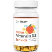 GymBeam Chewable Vitamin D3 za djecu tablete za žvakanje 120 tab naranca