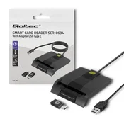 shumee Čitalnik pametnih osebnih izkaznic Qoltec SCR-0634 | USB 2.0 + USB-C adapter