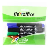 Permanentni marker, komplet, 1,5 mm, zožen, FLEXOFFICE PM03, 4 različne barve, 4 kosi