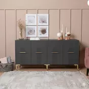 HANAH HOME Komoda Ida 150 Anthracite Gold