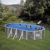 Montažni bazen GRE 7.3m x 3.75m x 1.32m ovalni u boji kamena