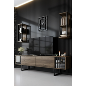 Hanah Home HANAH HOME Chrome Line Set - Walnut, Black garnitura pohištva za dnevno sobo, (20815899)