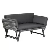 Homestar Vrtna sedežna garnitura za 2 osebi 129x63x67 cm siva
