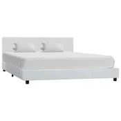 Vidaxl Posteljni okvir belo umetno usnje 120x200 cm