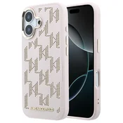 Karl Lagerfeld PU perforiran monogram MagSafe zadnji ovitek za iPhone 17 roza