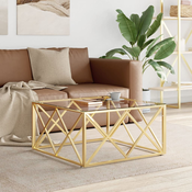 Stolic za kavu 80 x 80 x 40 cm od nehrdajuceg celika i stakla