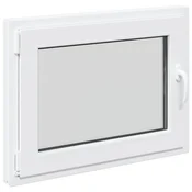 Vidaxl Okno za klet RISOR 80 x 50 cm PVC in steklo Bela