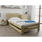 Postelja PARIS povišana 90 x 200 cm bor Posteljno dno: Z lamelnim dnom, Vzmetnica: Vzmetnica Somnia 17 cm