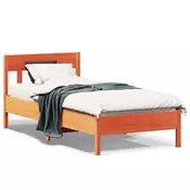shumee vidaXL Posteljni okvir brez vzmetnice rjave barve 75x190 cm borovina