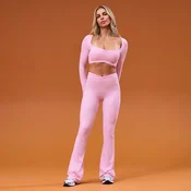 MP ženski kratek nabran top Tempo - cosmo pink - S