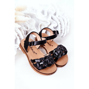 Childrens sandals with snake pattern black baxlee